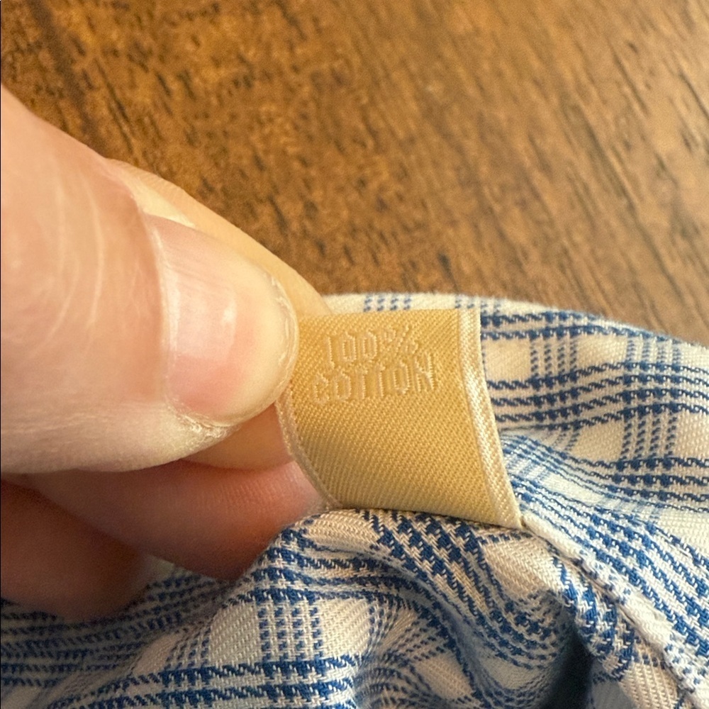 Michael Kors Blue and White Checkered Casual Shirt - Picture 5 of 5